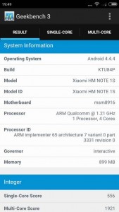 Redmi Note 4G DS Geekbench